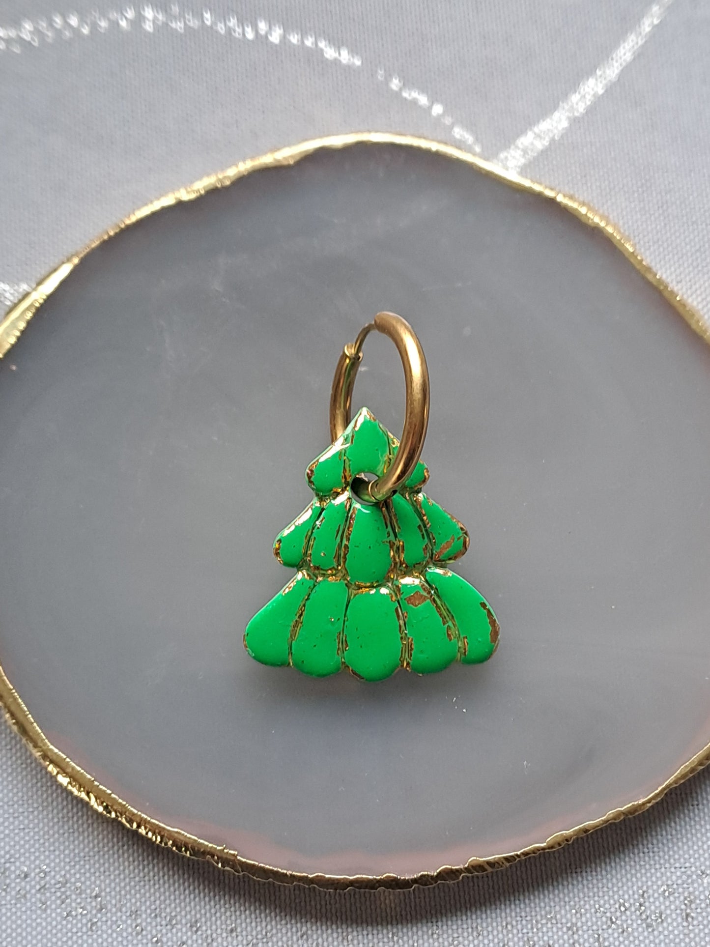 Pampilles Sapin - Vert & Feuille d'or