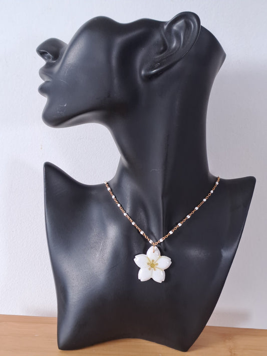 Collier Éclosion - blanc brillant