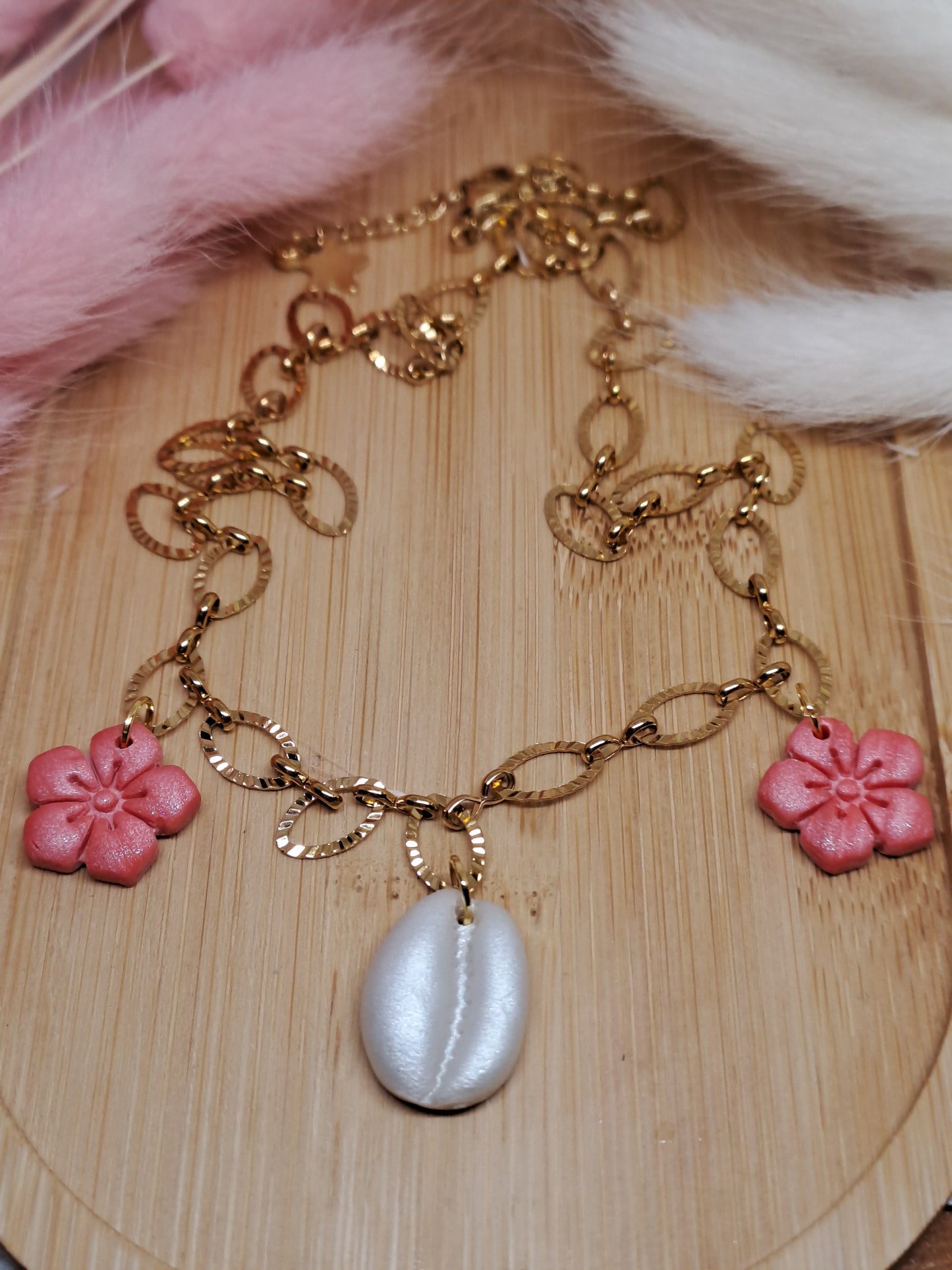 Collier Écume Fleuri (corail)