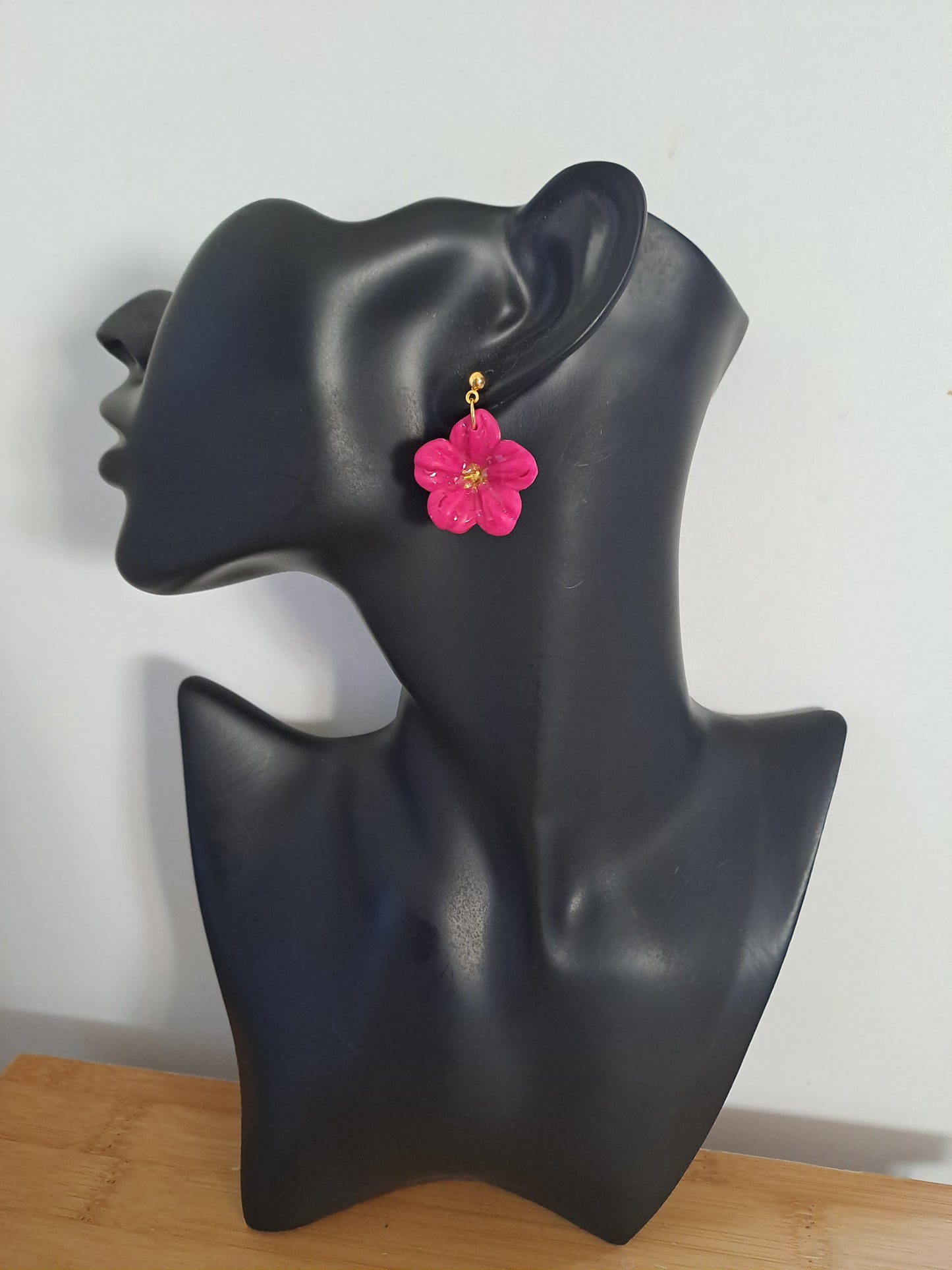 Boucles d’oreilles Éclosion fleuri - fushia
