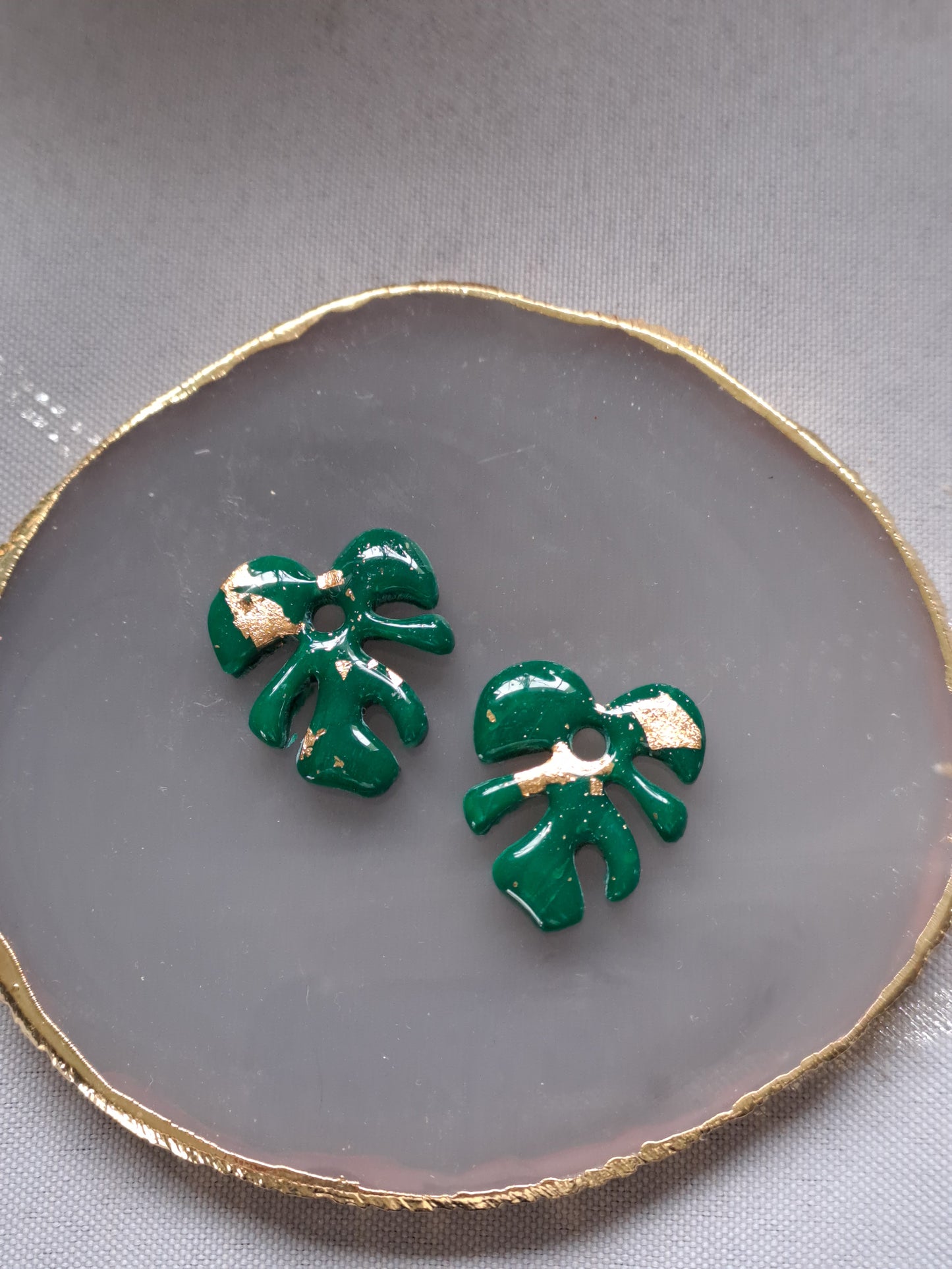 Pampilles Palméa - Vert & Feuille d'or