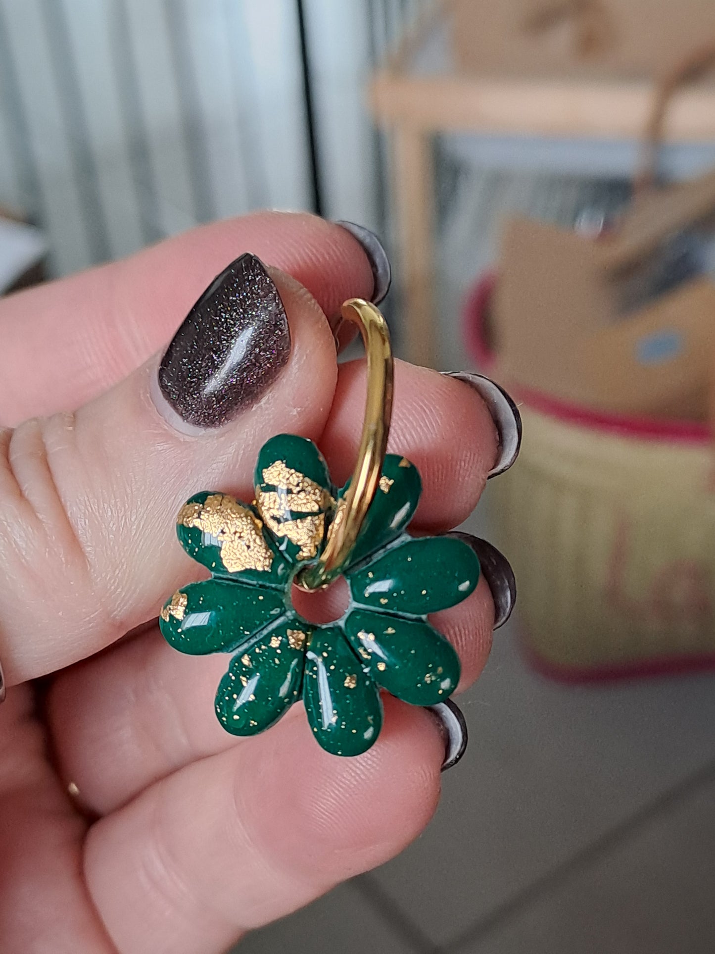 Pampilles Aurora - Vert & Feuille d'or