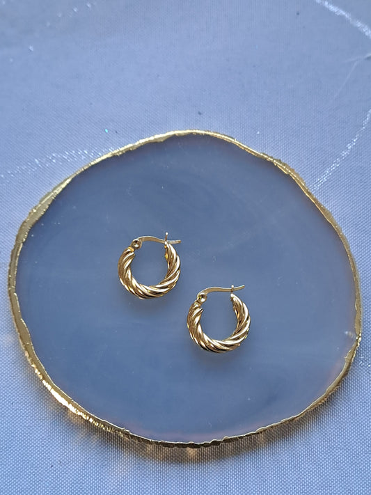 Créoles rondes torsadées - 18 mm